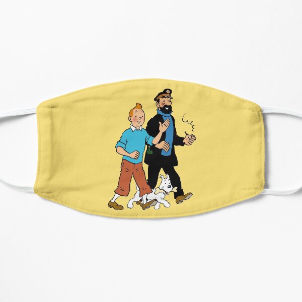 Tintin, Snowy and Captain Haddock Artwork for Wall Art, Prints, Posters, Tshirts, Men, Women, youth Mask