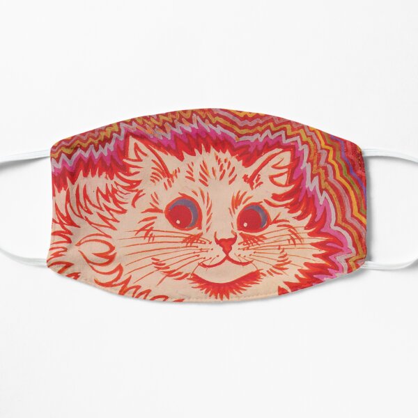 Louis Wain Orange Psychadelic Cat Flat Mask