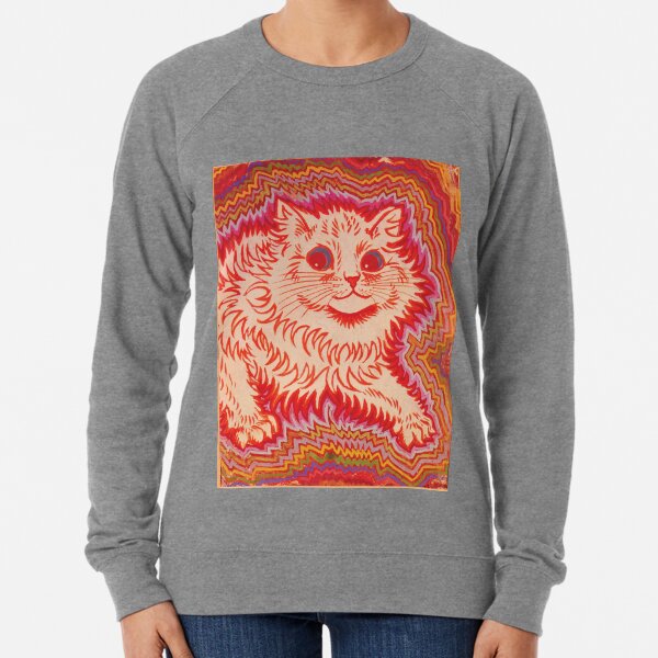 Louis Wain Orange Psychadelic Cat Lightweight Sweatshirt