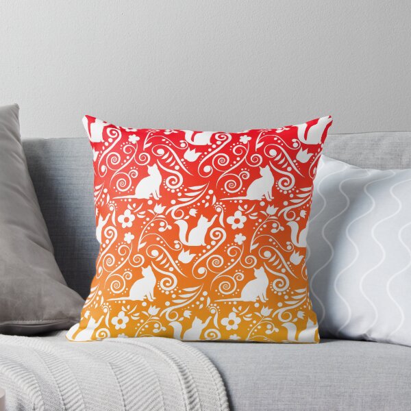 Item preview, Cat and Flowers - Tangerine & Grapefruit (Citrus Lover Collection) designed and sold by CreativityRoams.
