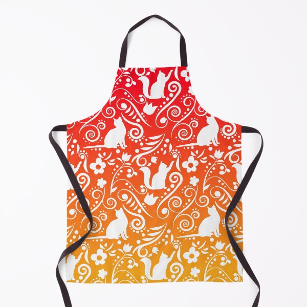Item preview, Cat and Flowers - Tangerine & Grapefruit (Citrus Lover Collection) designed and sold by CreativityRoams.