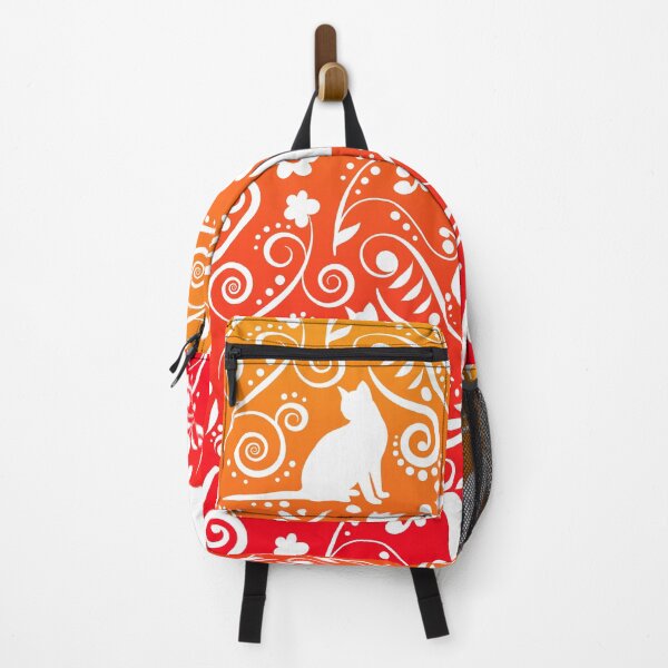 Item preview, Cat and Flowers - Tangerine & Grapefruit RS (Citrus Lover Collection) designed and sold by CreativityRoams.