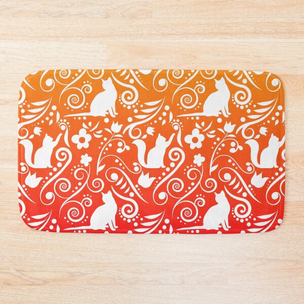 Item preview, Cat and Flowers - Tangerine & Grapefruit RS (Citrus Lover Collection) designed and sold by CreativityRoams.