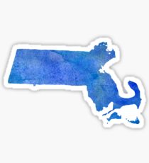 Massachusetts State Watercolor Sticker