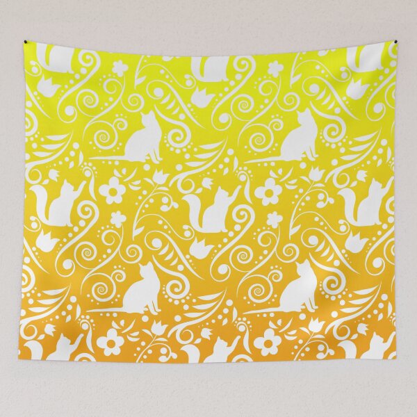 Item preview, Cat and Flowers - Orange & Lemon RS (Citrus Lover Collection) designed and sold by CreativityRoams.