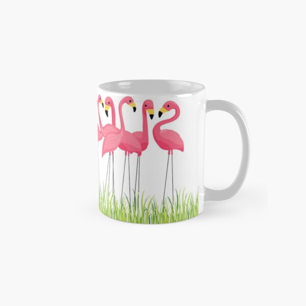 Pink Flamingos Illustration Classic Mug