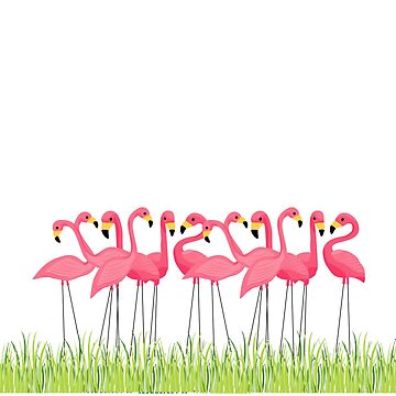 Artwork thumbnail, Pink Flamingos Illustration by junkydotcom