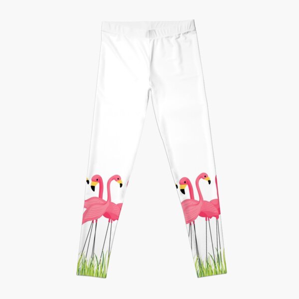 Pink Flamingos Illustration Leggings