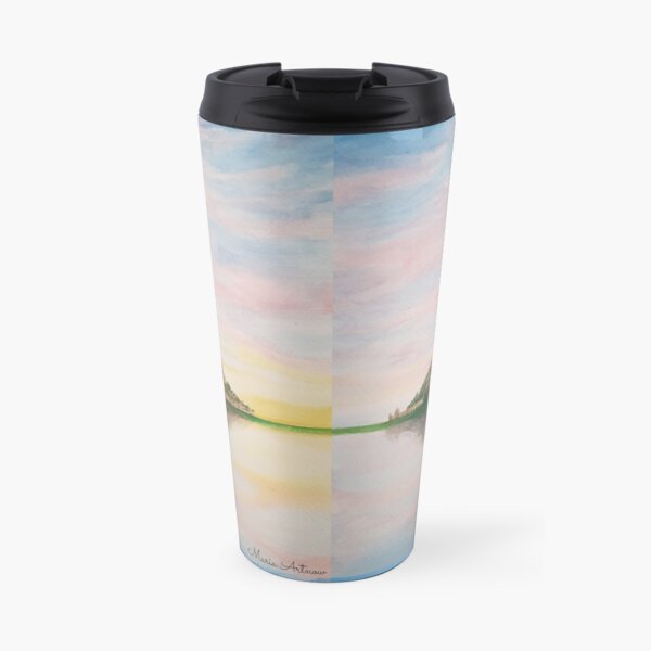 Mont Saint-Michel landscape watercolor, France Travel Mug