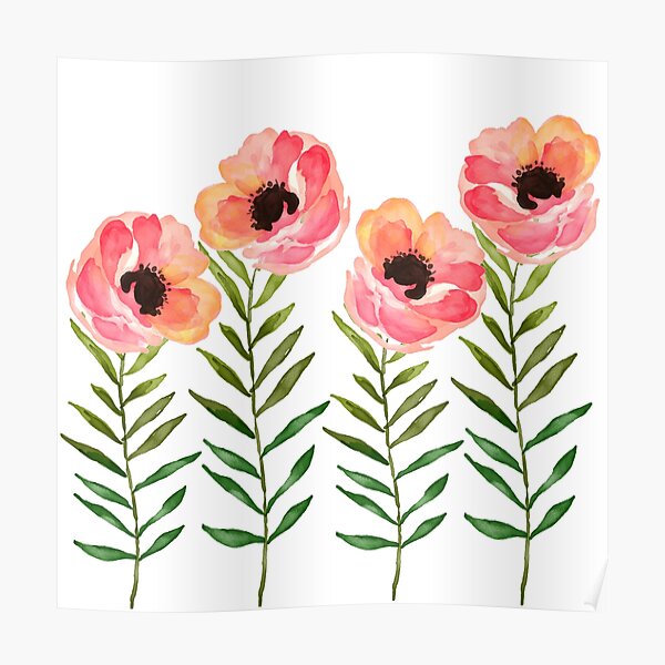 Watercolor Flower Poster