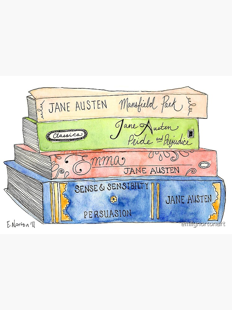 Thumbnail 2 of 2, Postcard, Jane Austen Books designed and sold by emilynortonart.
