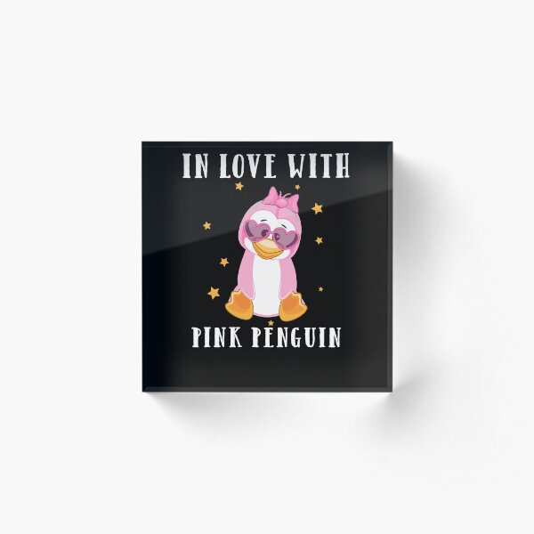 In love with the pink penguin Acrylic Block