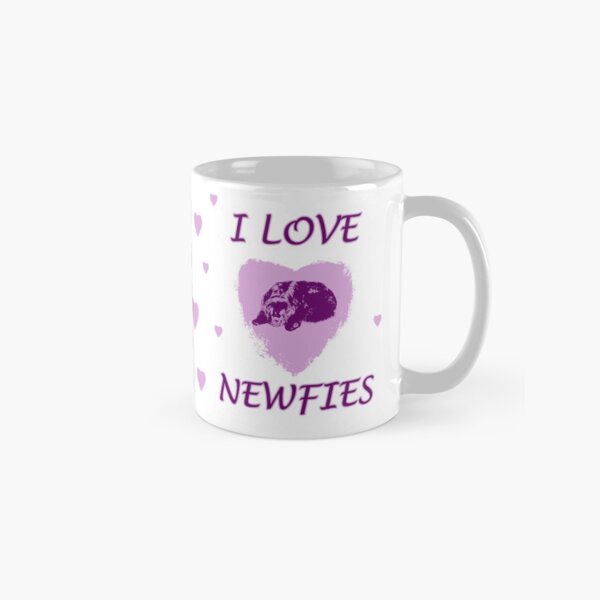 I love Newfoundland Dogs Heart Purple Classic Mug