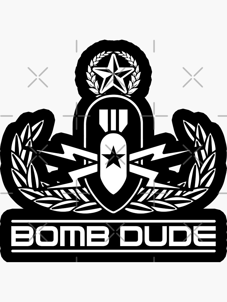 "Bomb Dude EOD Explosive Ordnance Disposal Master Badge" Sticker for