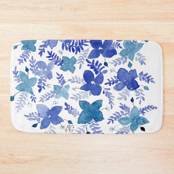 Item preview, Blue Flowers and Ferns designed and sold by María Casas Watercolour Designs.
