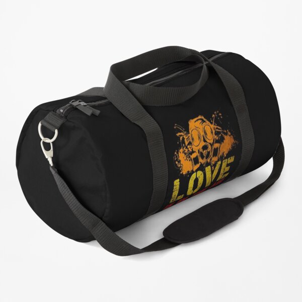 Love Is In The Air - Anti Valentines Day, Anti Valentines Day Shirt, Singles Awareness Day, Funny Gas Mask Anti-Valentine's Day, Funny Valentine's Day Shirt Graphic T-Shirt Duffle Bag