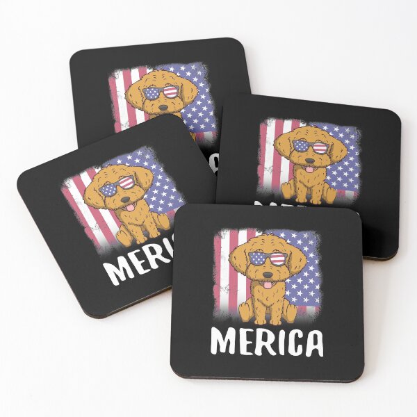 Item preview, Merica Goldendoodle Dog USA American Flag designed and sold by fatamyfan1.