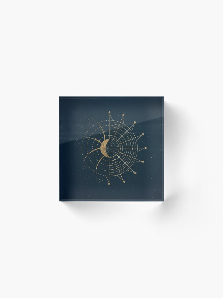 Alternate view of Sci-Fi Sun and Moon Symbol Acrylic Block