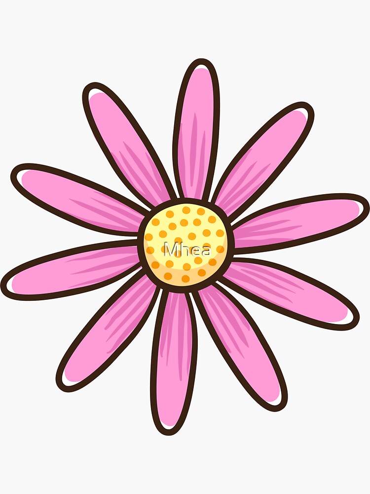 Pink flower Stickers by Mhea, Redbubble