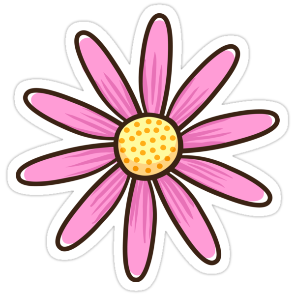 pink flower stickers by mhea redbubble