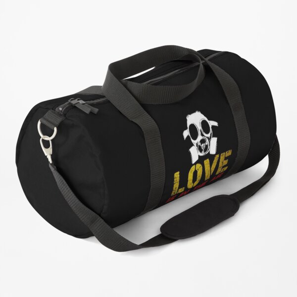 Love Is In The Air - Anti Valentines Day, Anti Valentines Day Shirt, Singles Awareness Day, Funny Gas Mask Anti-Valentine's Day, Funny Valentine's Day Shirt Graphic T-Shirt Duffle Bag