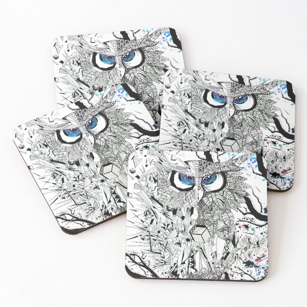 Item preview, Ice Blue Geometric Owl designed and sold by RebeccaDevon.