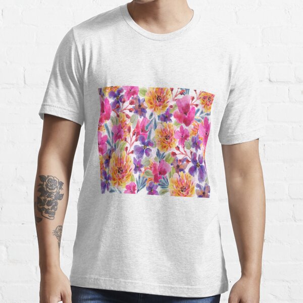 colorful-floral-patterns-a-painted-pattern-mask-t-shirt-for-sale-by