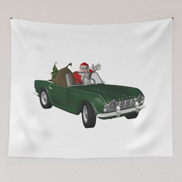 Item preview, Santa Loves His Triumph TR4 designed and sold by Mythos57.