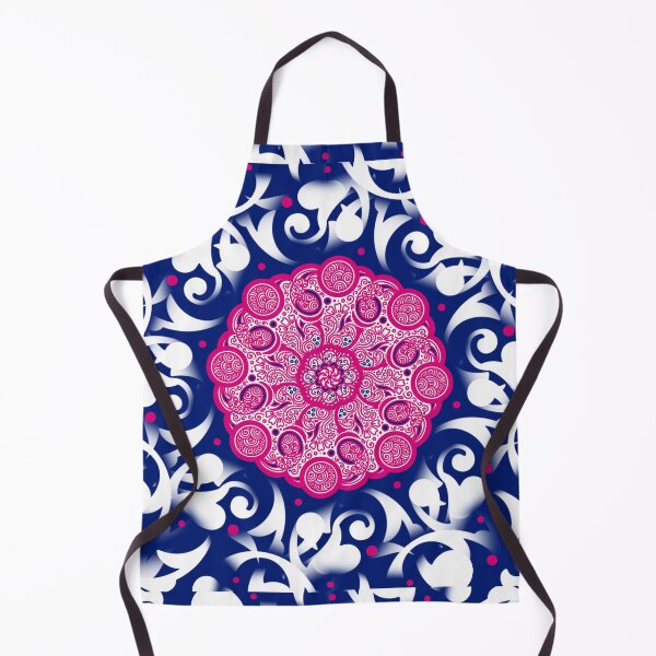 Boho Pattern, Pink and Blue Ethnic design Apron