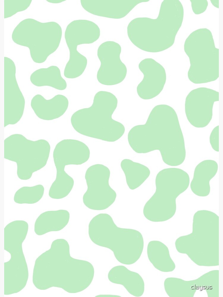 Mint Green Cow Pattern Art Board Print By Claysus Redbubble