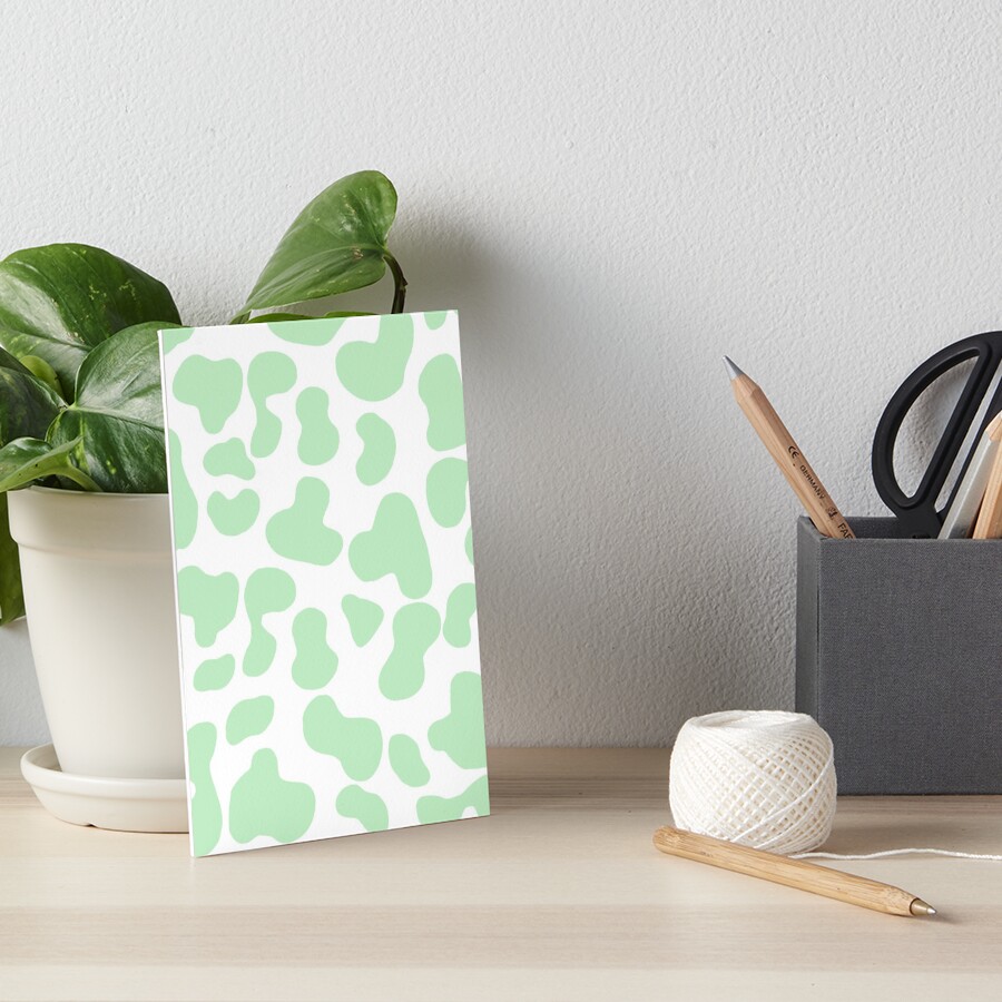 "Mint Green Cow pattern" Art Board Print by claysus Redbubble