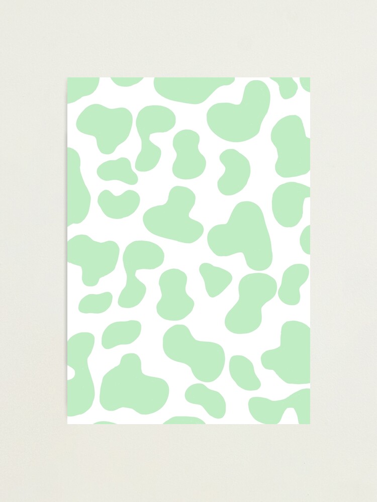 Sage Green Cow Print Aesthetic Pattern Water Bottle by