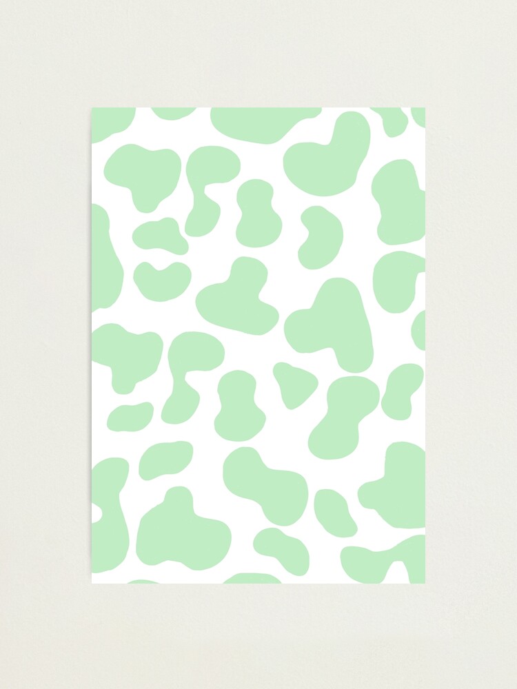 Download Whimsical Pastel Green Cow Print Wallpaper