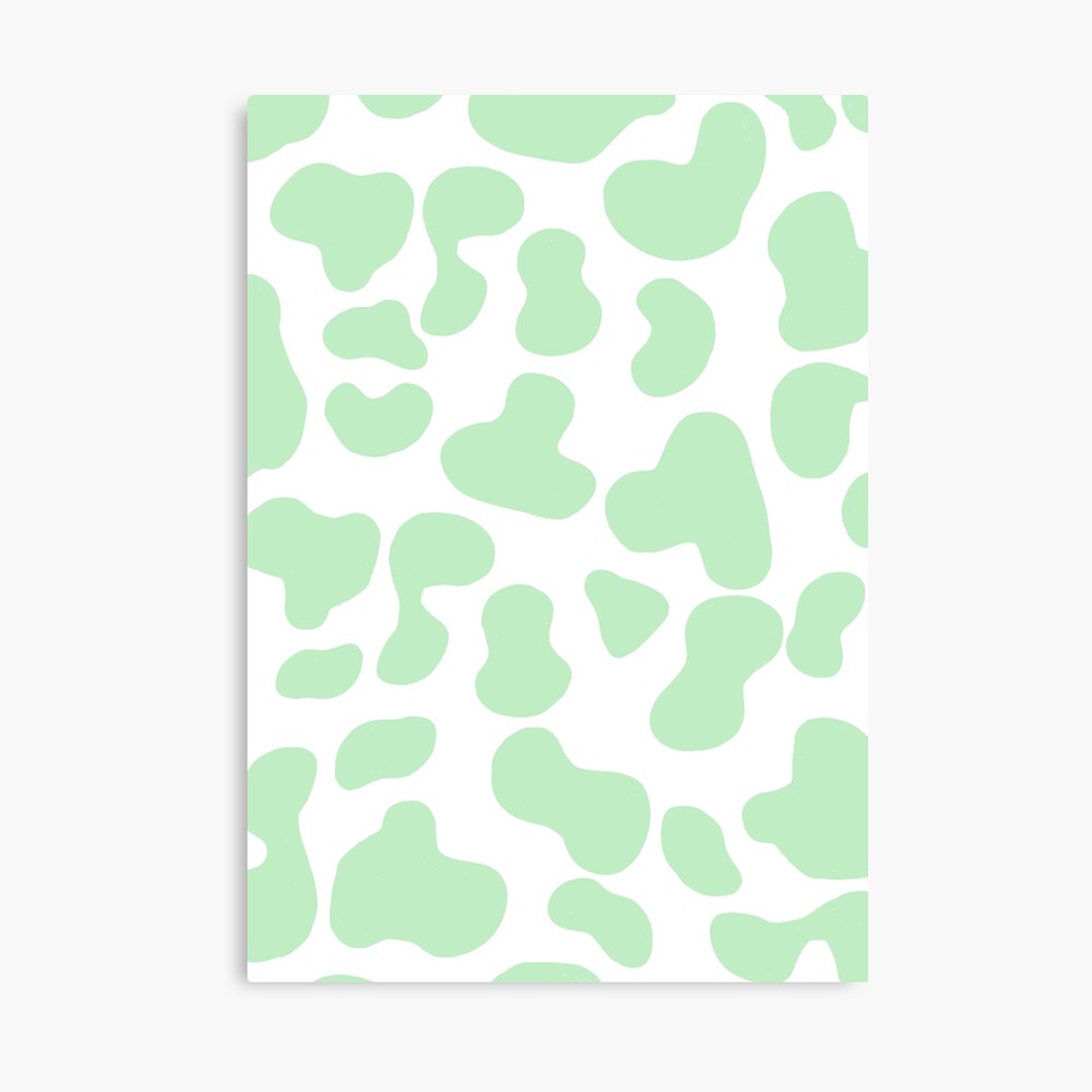 Download Whimsical Pastel Green Cow Print Wallpaper