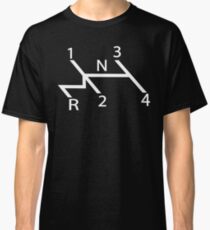 old school shift diagram in white. Classic T-Shirt
