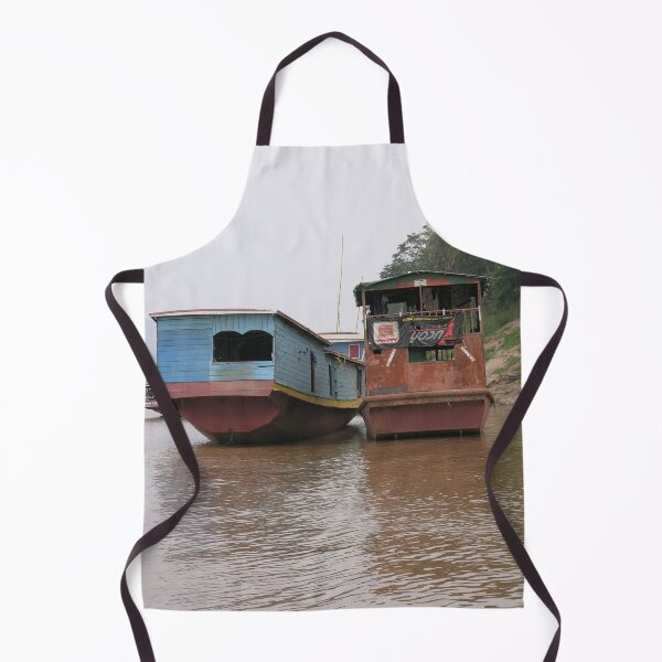 Item preview, Anchored Boats Mekong River Banks Laos designed and sold by worldways.