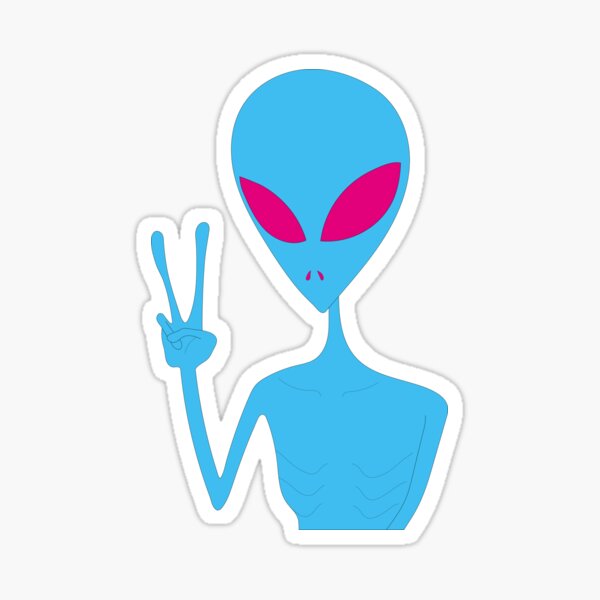 Peace Alien  Sticker for Sale by myacideyes