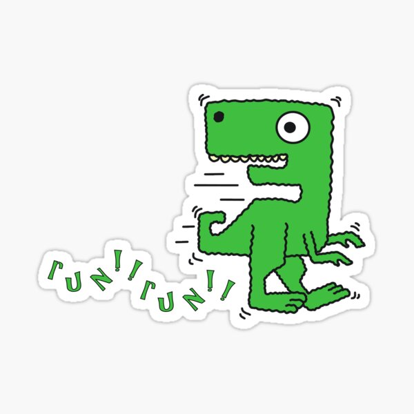 Dino Running Sticker - Dino Running Cute - Discover & Share GIFs