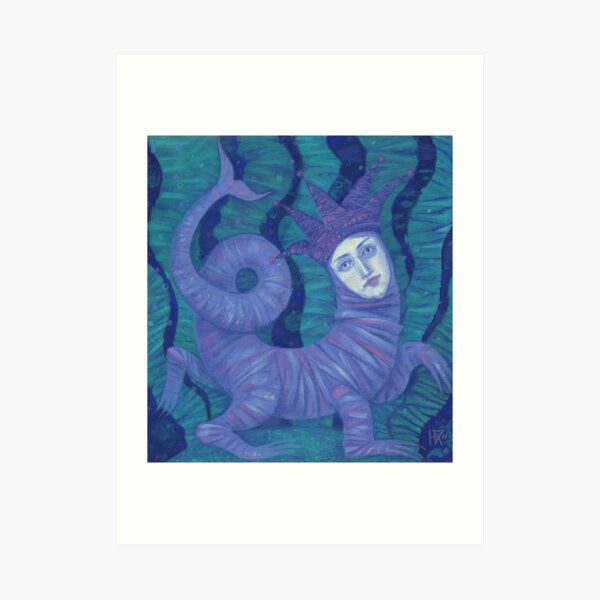 Melusine, Water Spirit, Underwater Surreal Fantasy Mermaid Art Print