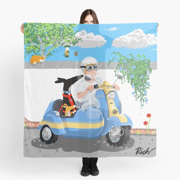 Motor Scooter and Side hounds Scarf