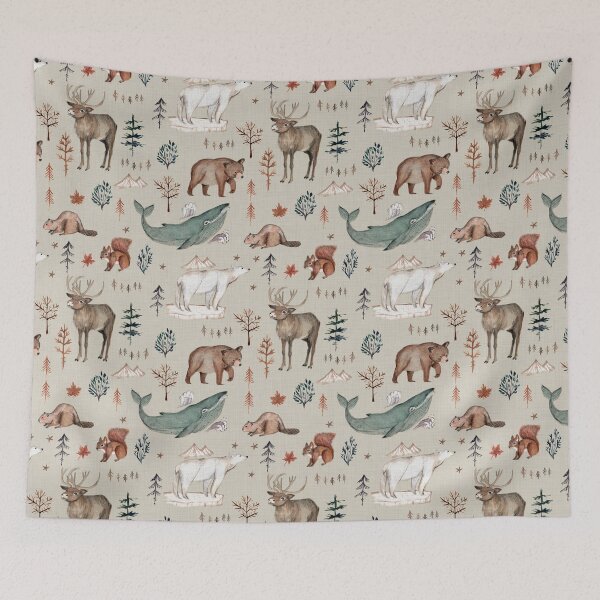 Item preview, Canadian animals watercolor designed and sold by Petit Faon Prints.