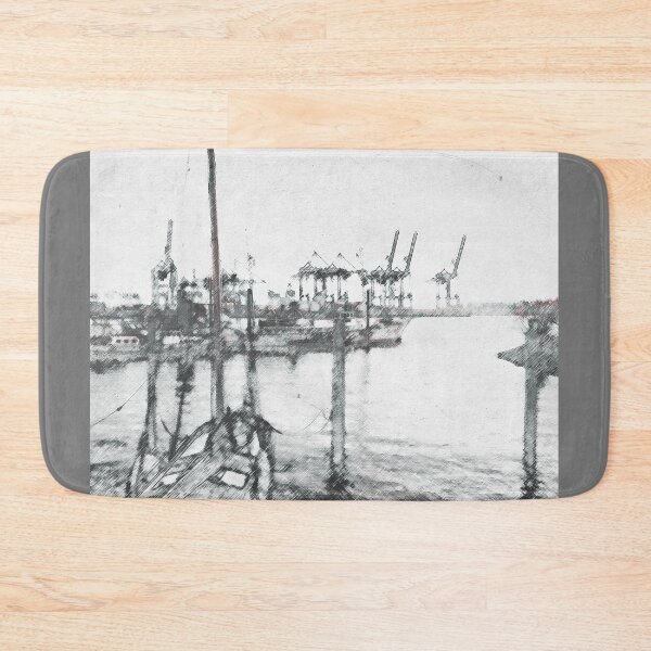 Item preview, Hamburg harbor - ships in the museum harbor Oevelgoenne on the Elbe beach designed and sold by Susanne Sachers.