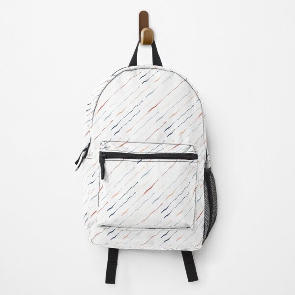 Item preview, Navy Blue and Coral Hand Drawn Diagonal Dashed and Striped designed and sold by ArtHanbal.