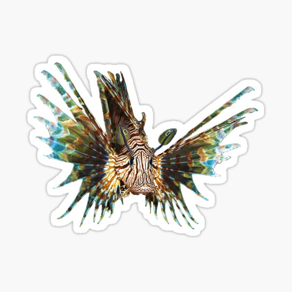 Feuerfisch abstrakt | Unterwasserkunst schwebender Fisch | Sticker
