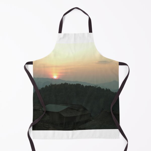 Item preview, Akha Village in the Mountains at Dawn Laos designed and sold by worldways.