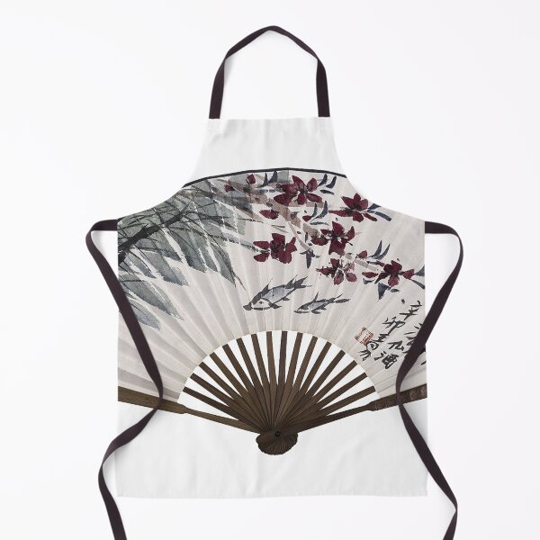 Item preview, Chinese ink painting - silk fan painted red-brown designed and sold by Kallandra.