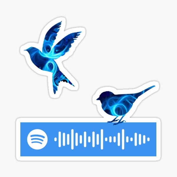 Blue Bird Two Spotify Code Sticker By Scannables Redbubble