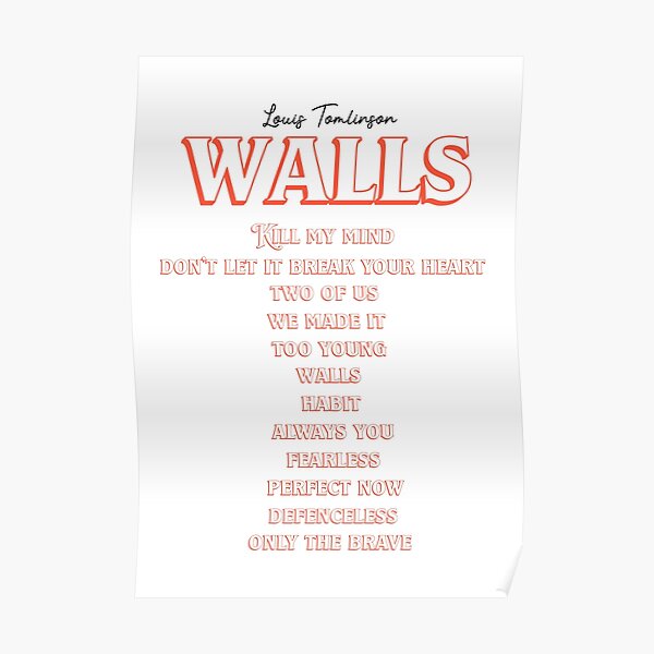 Louis Tomlinson WALLS Album Poster – rsdesignstudio