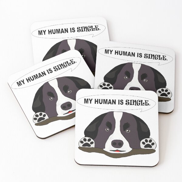 Item preview, My human is single funny dog tshirt designed and sold by AvroJonny.
