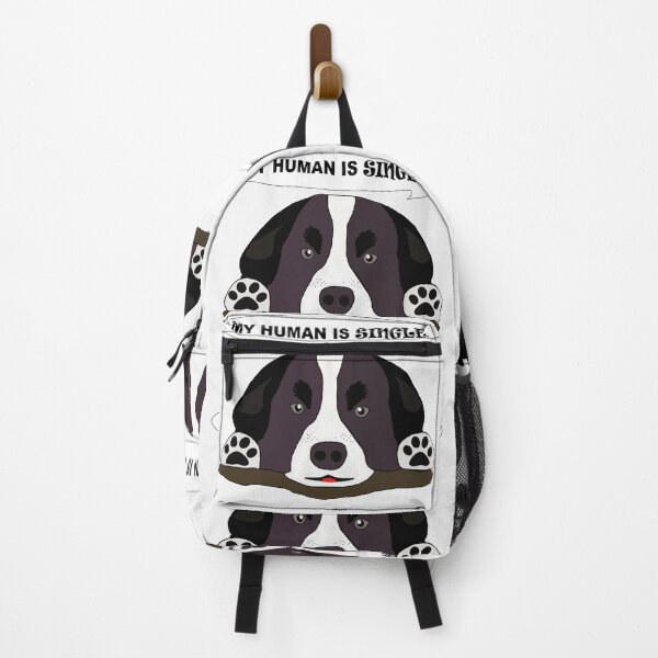 Item preview, My human is single funny dog tshirt designed and sold by AvroJonny.